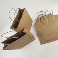 Paper Bag Tas Kertas Okey Kraft Coklat B Polos Uk. 29X24X8 Cm