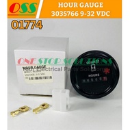 HOUR GAUGE VDO METER 3035766 9-32 VDC METER QUARTZ TIME CLOCK