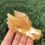 Natural crystal carved dragon head Collectible Crafts and Home Decorative Items