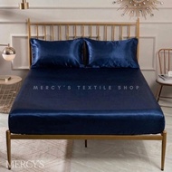 Bedsheet 3in1 Super Sports Satin Bedsheet with Pillowcase Set Bedsheet Fully Garterized Bedsheet Set