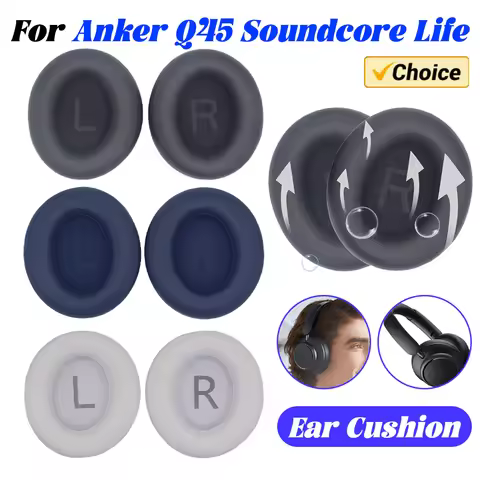 Ear Pads for Anker Q45 Soundcore Life Headphone Protective Cover Protein Leather Headset Ear Cushion