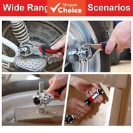 One Set STONEGO Multi-Function Socket Wrench 52-In-1 8-19mm Rotating Bone Design Non-Slip Grip Repai