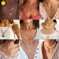 Fashion Retro Bohemian Gold Necklace Personality Pendant Necklaces Temperament Joker Charming Choker