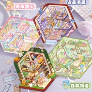 Sweetheart Landscape Stickers Cute 3D Miniature House Scene Stickers Girly Handbook Stickers