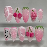 Upside Down Nails Super pretty Grape Bunch Design fake nails