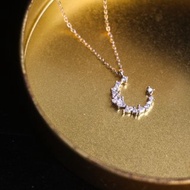 【月亮】925純銀鋯石鎖骨鏈