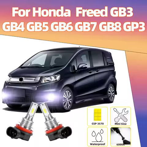 2Pcs Led Car Fog Lamp For Honda Freed GB3 GB4 GB5 GB6 GB7 GB8 GP3 Auto LED Front Fog Light Bulb Canb