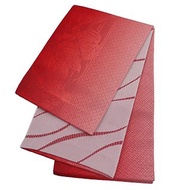 女性 腰封 和服腰帶 小袋帯 半幅帯 日本製 紅色 漸層 40
