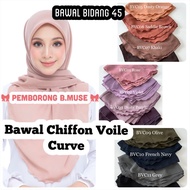 🔥New Arrival🔥Tudung Bawal Chiffon Voile Curve Premium Bidang 45 Hot Item Raya