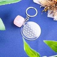 生命之花吊飾手機吊飾鑰匙圈能量石青金石粉晶白水晶紫水晶黑曜石