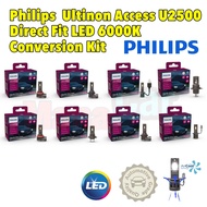 PHILIPS หลอดไฟหน้า LED Philips ULTINON ACCESS U2500 6000K แสงขาว H4 H7 H11 HB3/4 HIR2 H1 H3 รุ่นใหม่ ปี2024