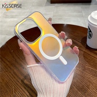 KISSCASE Chameleon Colorful Laser Case For iPhone 15 Pro Max Matte Gradient PC Hard Magsafe Back Cover For iPhone 15ProMax 15Pro 14Plus 14 13ProMax 13Pro 13 12ProMax 12Pro 12 11ProMax 11Pro 11 XR XS Max X