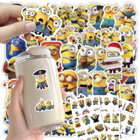 50Pcs Minions Bob Decorative Stickers Toys for Water Bottle Handbook Guitar Graffiti Stickers Cartoo