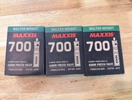 ยางใน จักรยานเสือหมอบ maxxis  700x18/25C หัวเล็กยาว 48/60/80mm 700x23/32C หัวเล็กยาว 48/60/80mm
