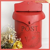 [Lovoski2] Artist Gather Wall Mounted Rustic Mailbox Metal Letter Decor Iron Post Box