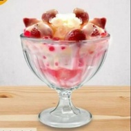 Set 6 Pcs Gelas Kaki Mangkok Besar Kaca Beling Bening Transparan Awet Kuat Murah Tebal Premium Kim G