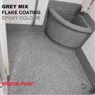 GREY MIX COLOUR  / 1KG WP FLAKE COATING / Lapisan Epoxy Serpihan Warna Flake coating  / Epoxy Flake 