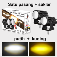 ZACRO lampu tembak laser 2 warna High low putih kuning waterproof / lampu led motor/ lampu dekat kun