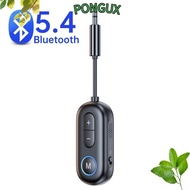 PONGUX Audio Receiver Transmitter, Bluetooth 5.4 With Mic Airplane Wireless Adapter,  2 IN 1 3.5mm A