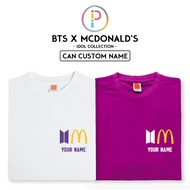 (Adult/Kid) BTS x McDonalds McD Tee Baju T-shirt Bangtan Boys Army Korean Idol Kpop Custom Name/Nama