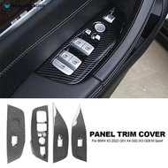 NANASALONNN Carbon Fiber Car Gearbox Panel Trim Gear Shift Knob Transmission Window Control Cover Ac