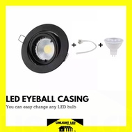 Eyeball Casing GU10 Lamp Holder Spotlight Recessed Eyeball Downlight Casing Ceiling Lamp Round / Square Black / White