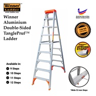 Winner Ladder 9/10/11/12-Step Aluminium Double-Sided TanglePruf™ Ladder 150KG Duty Rating Heavy Duty