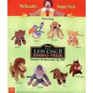 全新 1998 McDonald’s 麥當勞 lion king simba 獅子王2 辛巴的榮耀 Zira 吉娜 玩偶