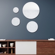 3D Mirror Wall Sticker Self Adhesive Mirrors Tiles1030cm Round Mirror DIY Background Room Bathroom W