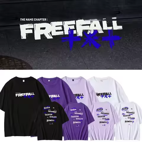 Txt Album The name chapterfreefall Short Sleeve T-shirt Cotton Material Rallying Song Clothes Crew N