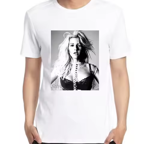 Ellie Goulding Men's Oversize Graphic T-Shirt Cotton Short Sleeve Summer Top Bra T Shirt for Men