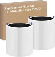 2 Pack 311i Max Replacement Filter, Compatible with Blue Pure 311i Max Air Purifier,True HEPA H13 Fi