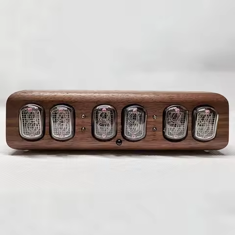 Black Walnut Gift Wood Nixie Tube Clock Retro Alarm Table Clock Digital Watch Soviet Union In12 Tube