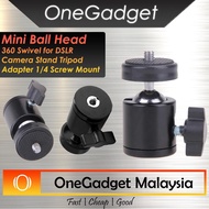 [🔥READY STOCK🔥] Onegadget HS-3 Mini Ball Head 360 Swivel for DSLR Camera Stand Tripod Adapter 1/4 Sc