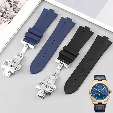 Rubber Watch Band For Vacheron Constantin Overseas VC 47450 VC 49020 Wristband 25MM-8MM Men's Luxury