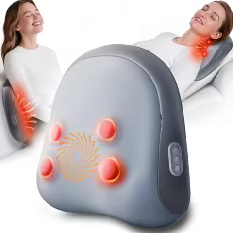 Shiatsu Back and Neck Massager with Heat Deep Kneading Massage Pillow for Relaxation Corded Design f