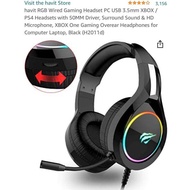 🌟 SG LOCAL STOCK🌟 629) H2011D HAVIT RGB Wired Gamer Headset Black with 3D Surround Sound for PC/XBOX/PS4