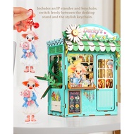 Ducky's Flower Shop Book Nook Kit 3D Wooden Puzzle DIY Miniature Dollhouse with LED Light Educationa