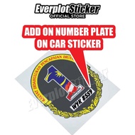 ADD ON Number Plate on Car Sticker