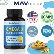 100% Original Products.120 Capsule. Omega 3 Fish Oil Supplement Supports Heart,Brain,Joints,Mobility