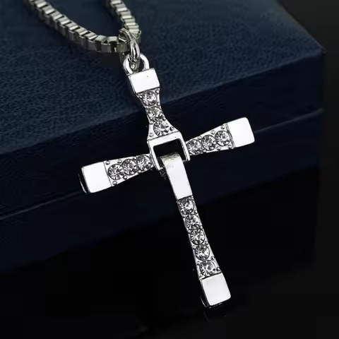 Fast And Furious 7 Dominic Toretto Cross Pendant Necklace for Men Fashion Movie Inspired Chain Acces