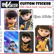 Ejen Alicia - Touch n Go Card Sticker Cover / TNG CARD Sticker / Bank Card Sticker / Access Card / L