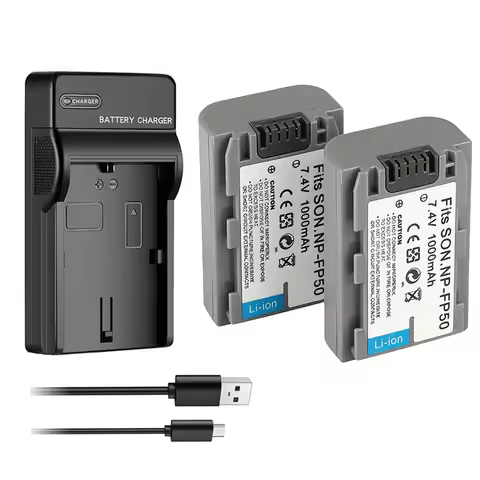 NP-FP50 NPFP50 NP FP50 Battery + Charger for Sony NP-FP30 NP-FP50 NP-FP60 NP-FP70 NP-FP71 NP-FP90 DC