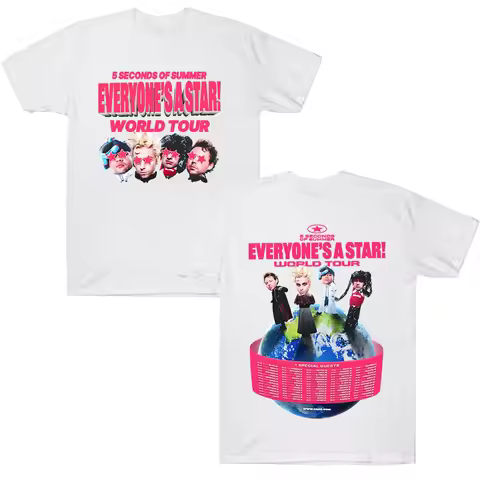 5 Seconds of Summer EVERYONE'S A STAR! T Shirts 5SOS World Tour 2026 T-shirts Summer Fan Gifts Tees