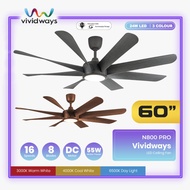 K2 VIVIDWAYS N800 PRO LED Ceiling Fan 60 Inch