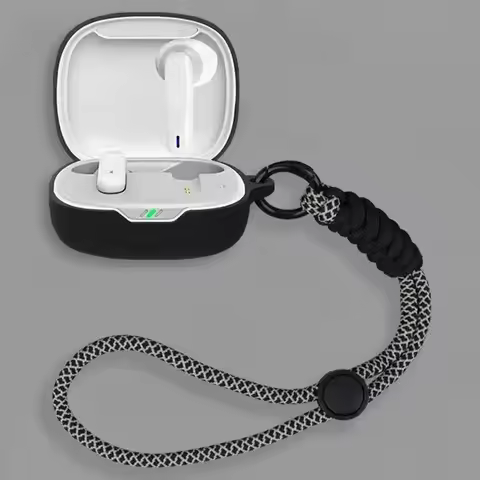 Case for JBL Wave Flex 2 , W300TWS Protective Silicone Covers Nylon Lanyard Soft Cover Shells Sleeve