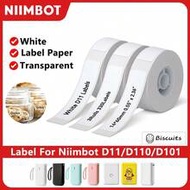 Nimbot D11/D101/D110 Thermal Label Paper, White Transparent Waterproof Oil-Proof Self-Adhesive Stick
