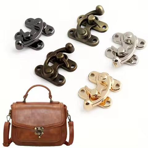 2PCS Metal Bag Horn Hook Lock Antique Tin Box Jewelry Box Decorative Buckle Lock Hook With Screws DI
