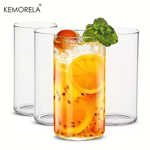 4PCS 560/440ML Drinking Glasses Cups Thin Highball Glasses Clear Tall Glass Cups For Water, Juice, B