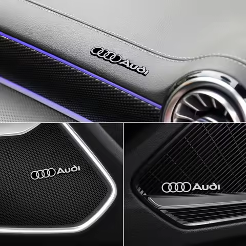 3D Car Styling Sticker Aluminum Emblem interior Speaker audio Badge for Audi A3 A4 A5 A6 A7 A8 S3 S4